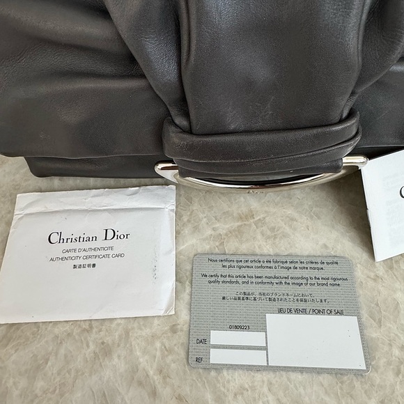 Christian Dior Dark Grey Leather Small Demi Lune Flap Bag - Picture 11 of 16